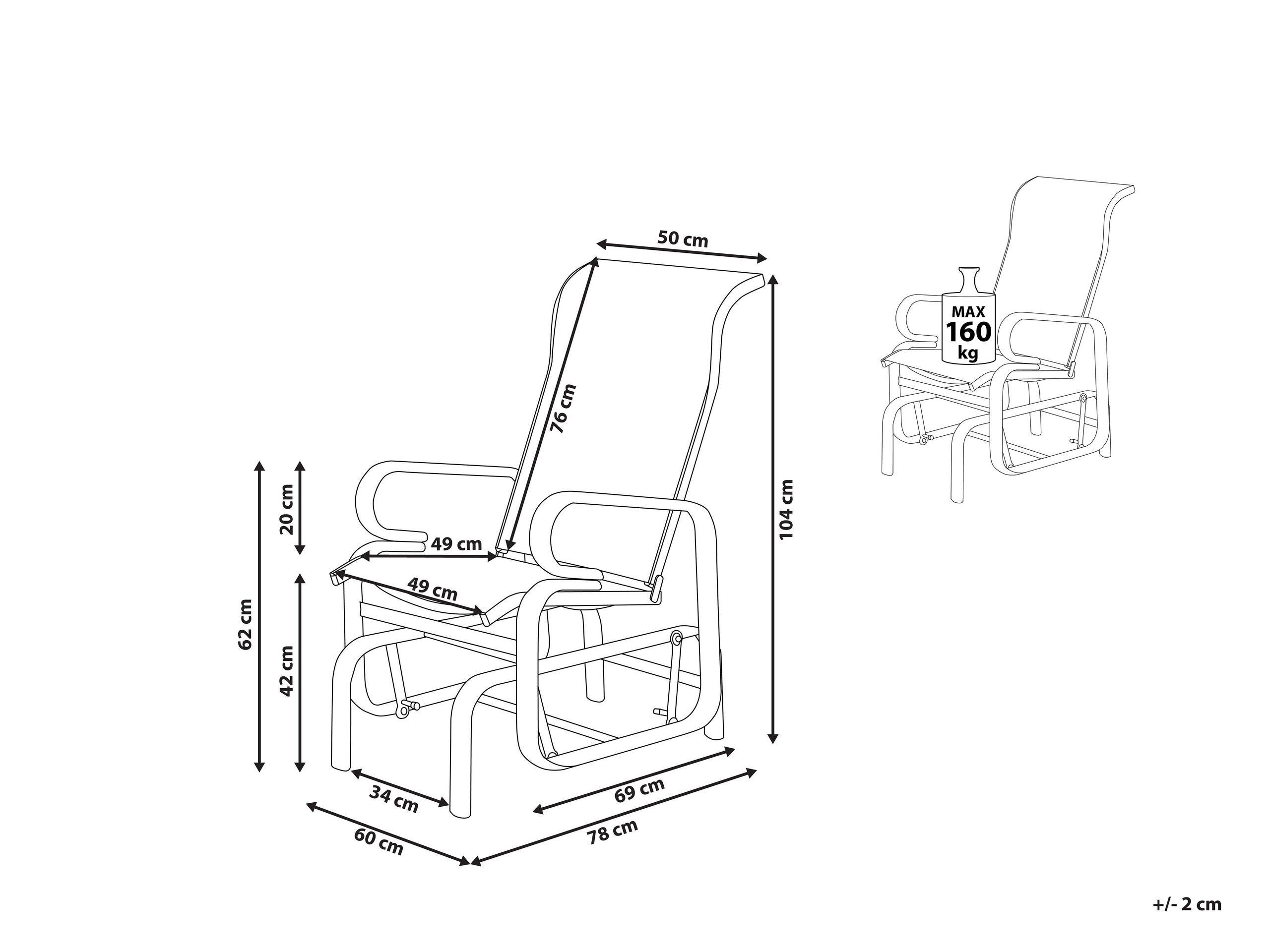Beliani Chaise de jardin en Aluminium Rétro BORGIO  