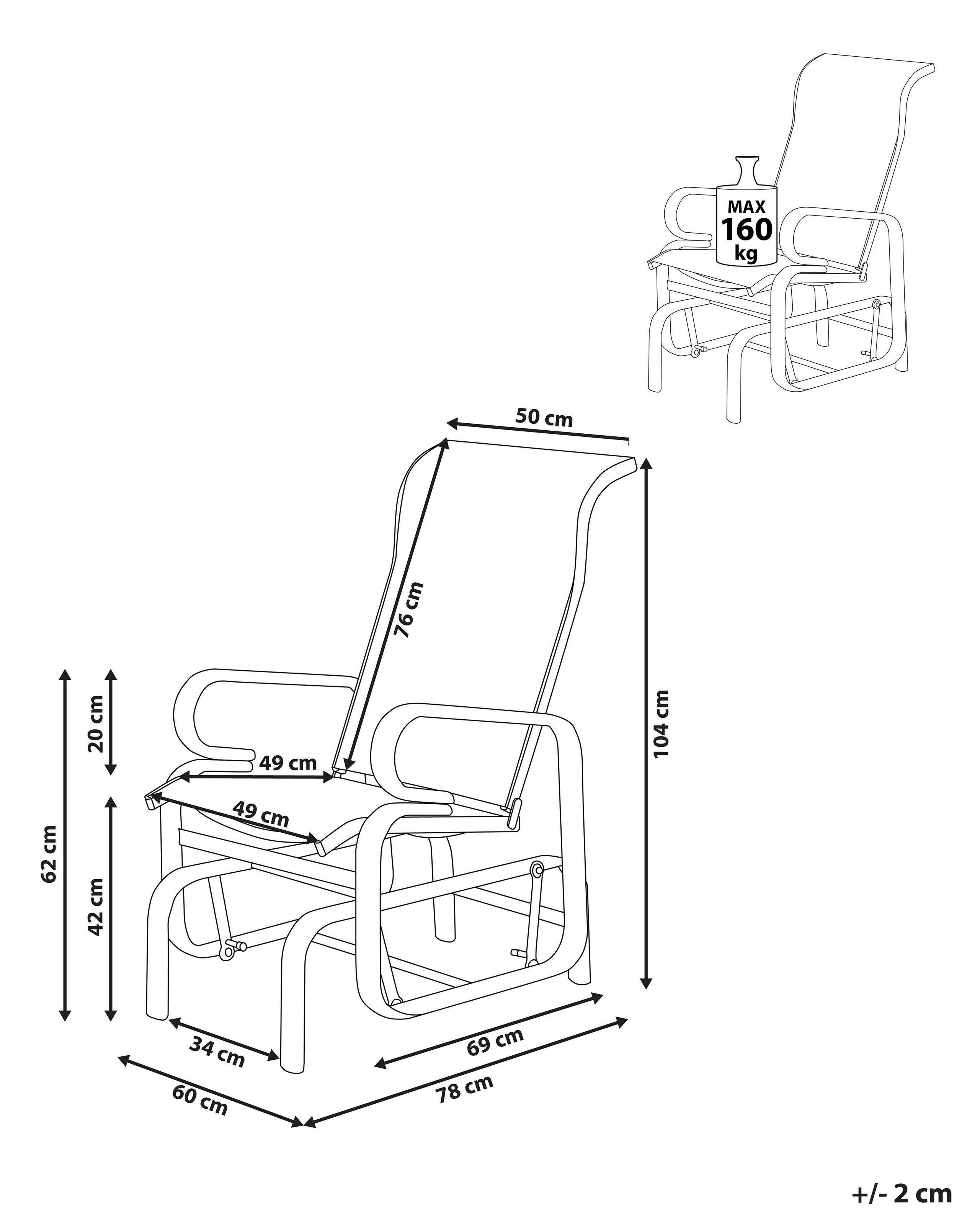 Beliani Chaise de jardin en Aluminium Rétro BORGIO  