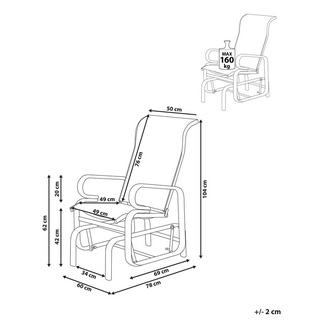 Beliani Chaise de jardin en Aluminium Rétro BORGIO  