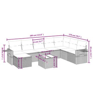 VidaXL Ensemble de canapés de jardin rotin synthétique  