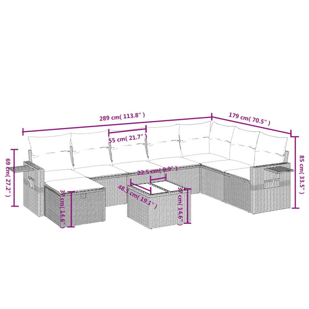 VidaXL Ensemble de canapés de jardin rotin synthétique  