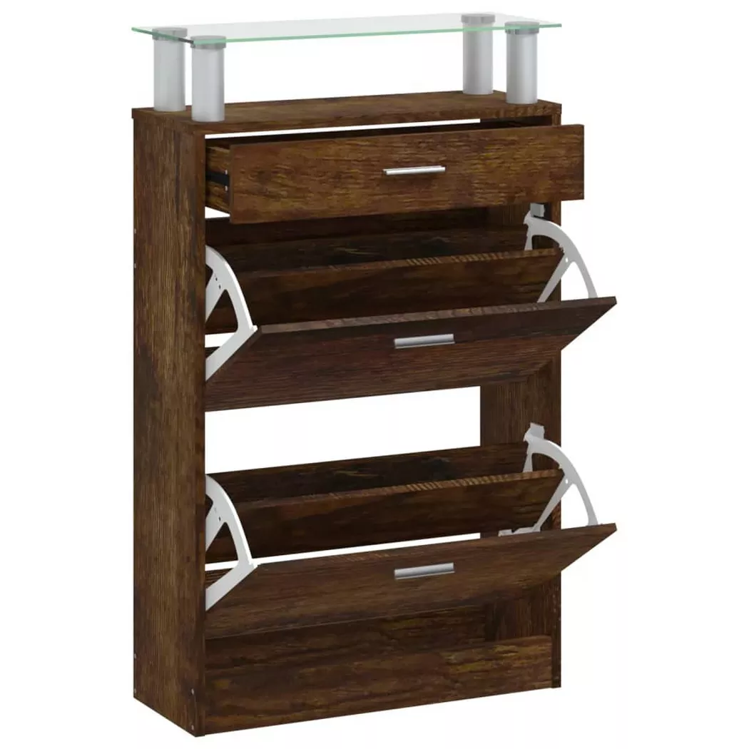 VidaXL - Armoire à chaussures bois d'ingénierie, One Size, Marron
