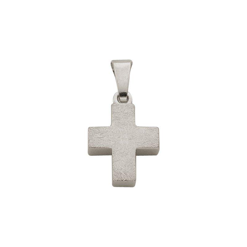 MUAU Schmuck  Pendentif croix en or blanc 750, 16x9mm 