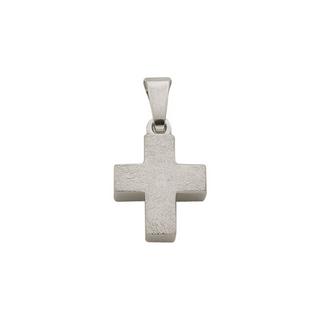 MUAU Schmuck  Anhänger Kreuz Weissgold 750, 16x9mm 