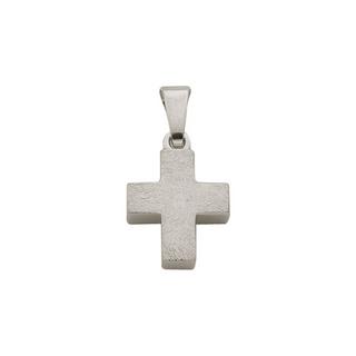 MUAU Schmuck  Pendentif croix en or blanc 750, 16x9mm 