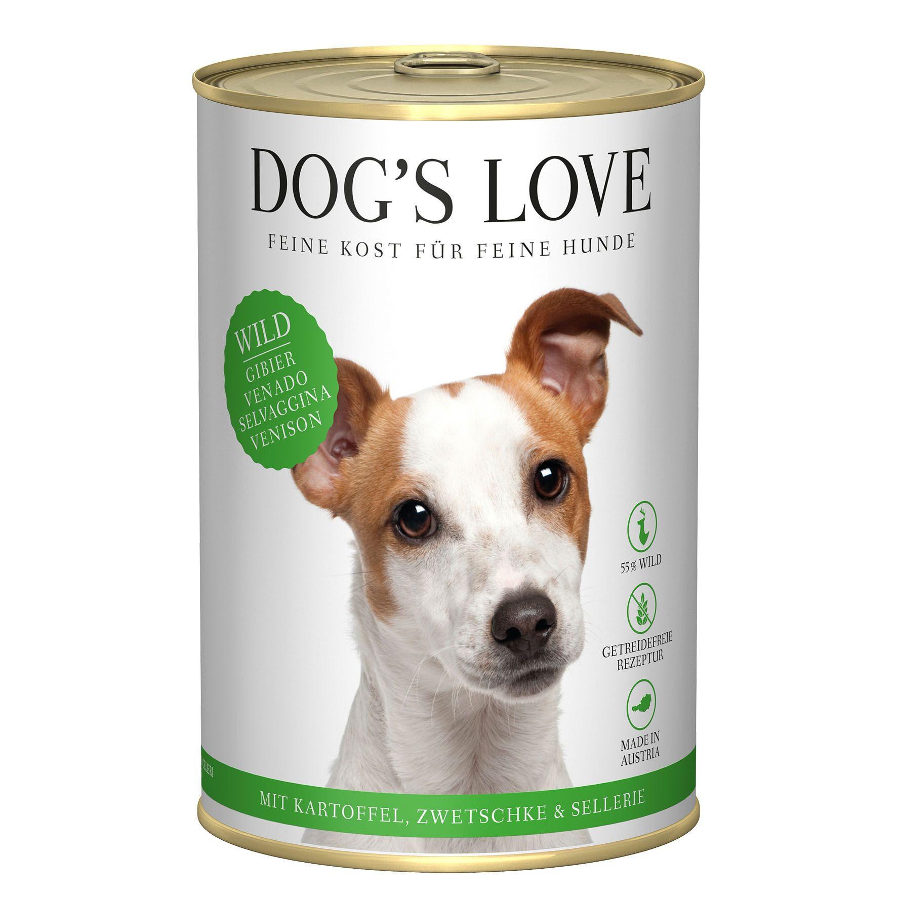 Dog's Love  Selvaggina adulta, patate, prugne e sedano - Multipack 