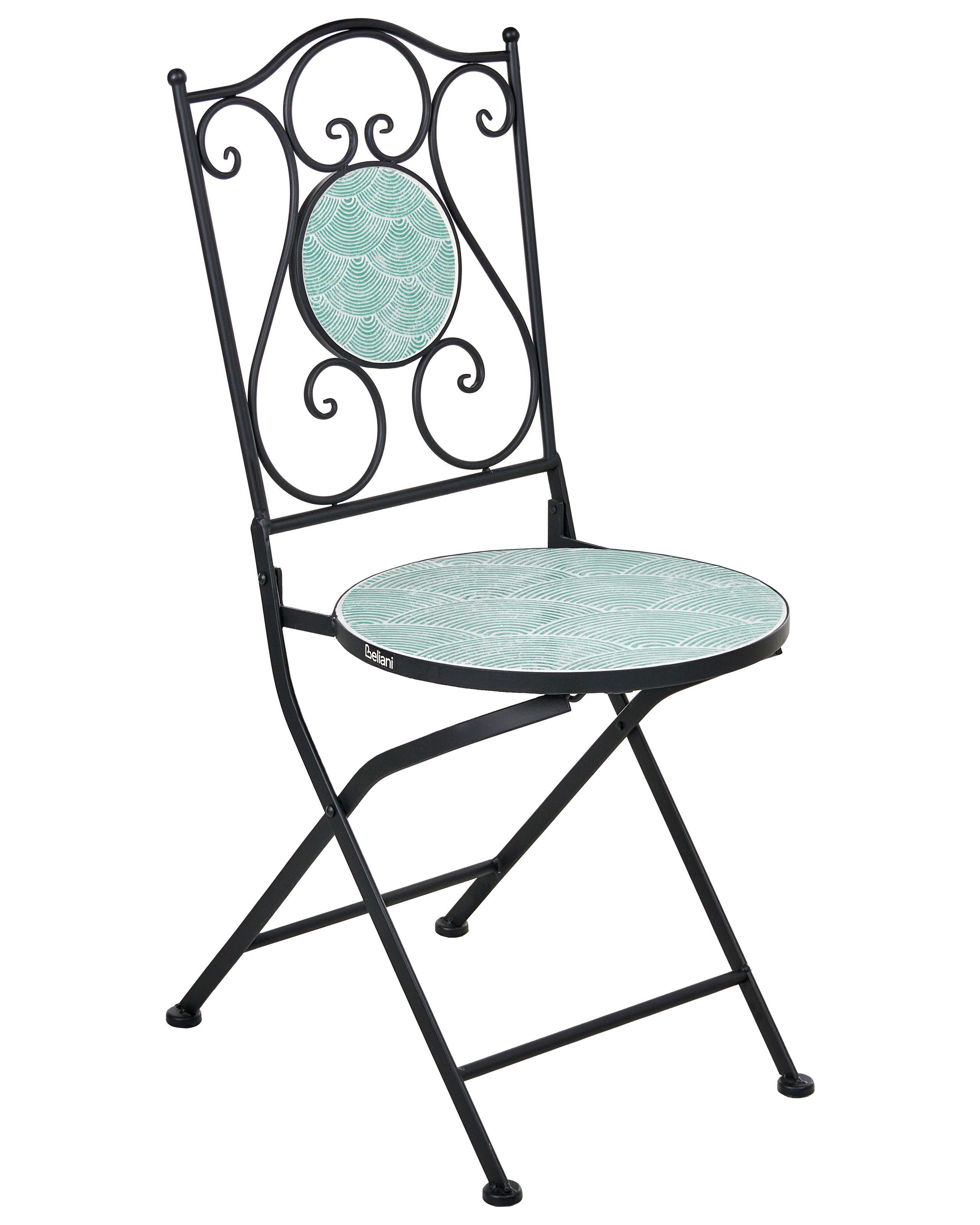 Beliani Lot de 2 chaises de jardin en Métal Méditerranéen ANAPO  