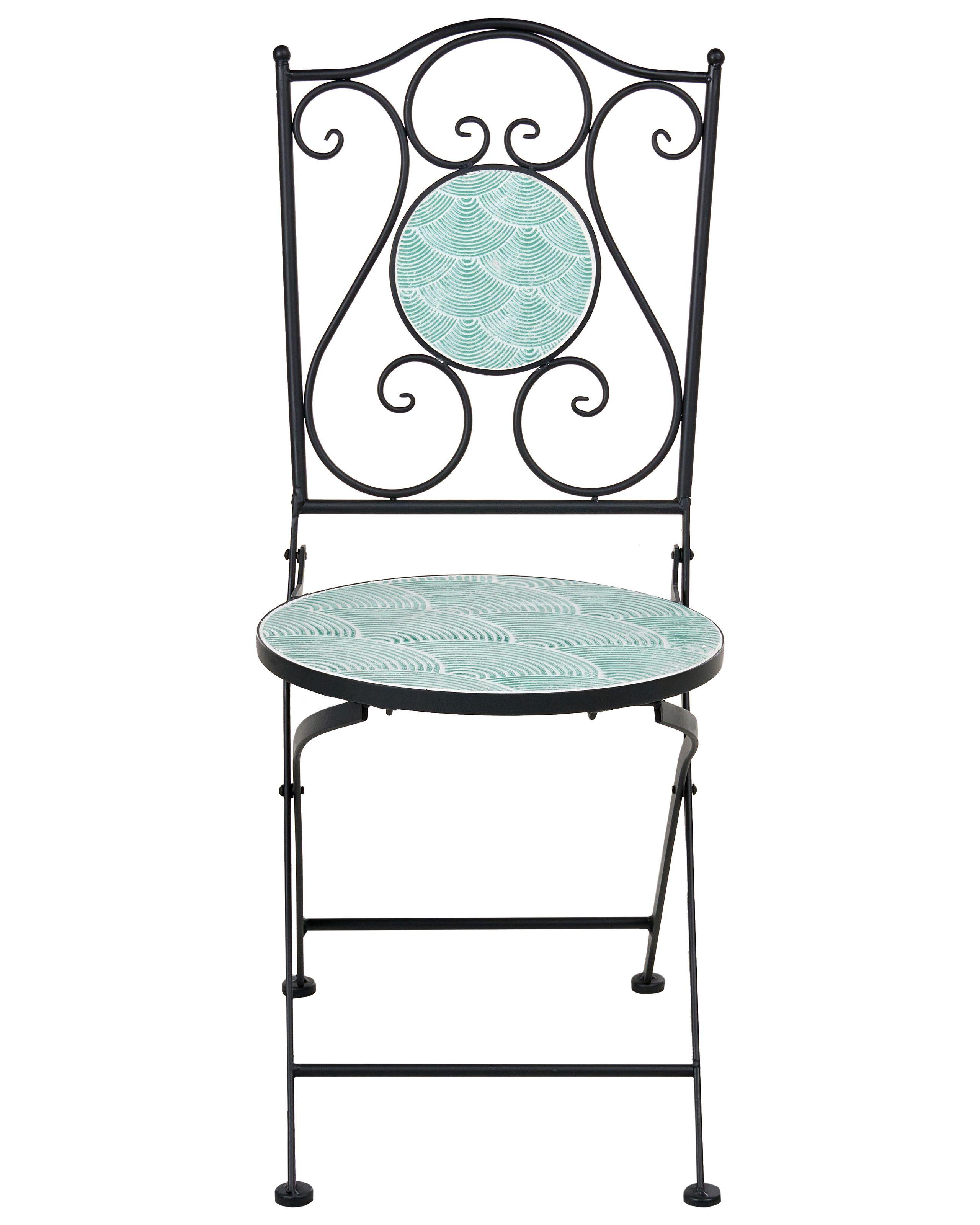 Beliani Lot de 2 chaises de jardin en Métal Méditerranéen ANAPO  