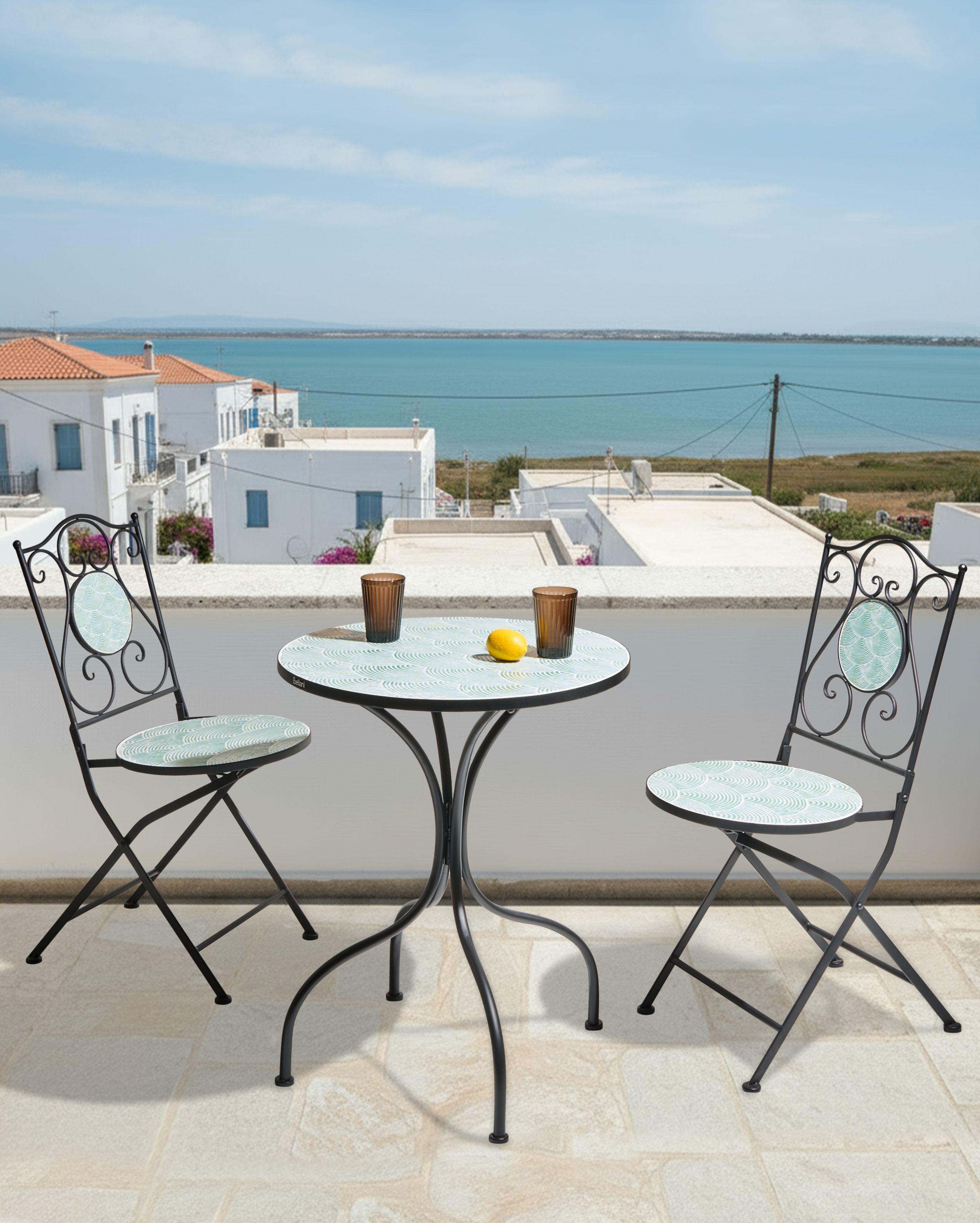 Beliani Lot de 2 chaises de jardin en Métal Méditerranéen ANAPO  