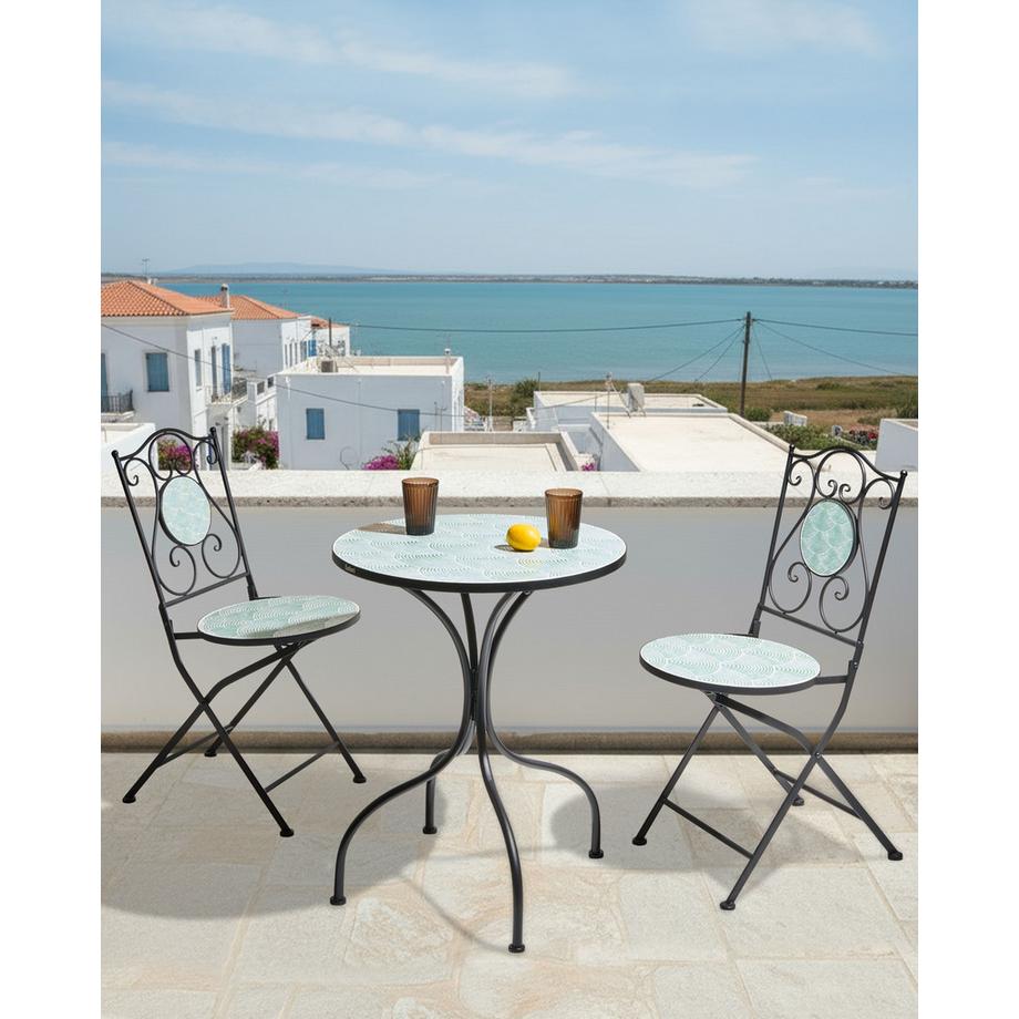 Beliani Gartenstuhl 2er Set aus Eisen Mediterran ANAPO  