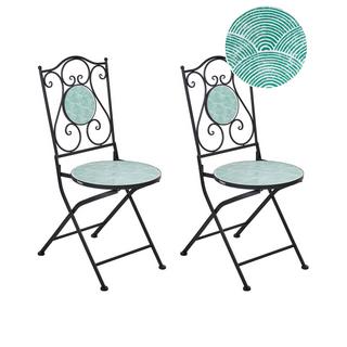 Beliani Lot de 2 chaises de jardin en Métal Méditerranéen ANAPO  