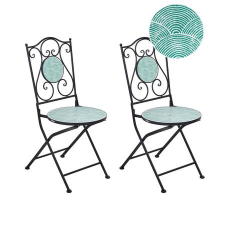 Beliani Lot de 2 chaises de jardin en Métal Méditerranéen ANAPO  