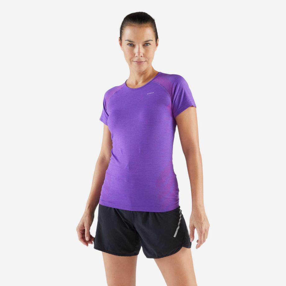 KIPRUN  T-shirt manches courtes femme slim confort polyester 