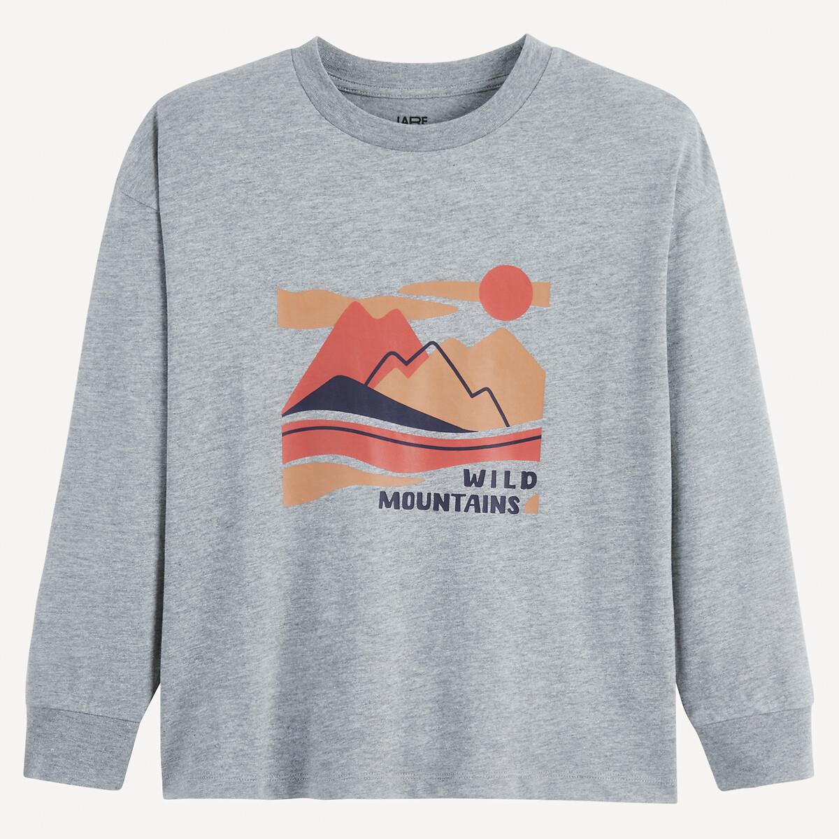 La Redoute Collections  Shirt mit langen Ärmeln und Bergmotiv 