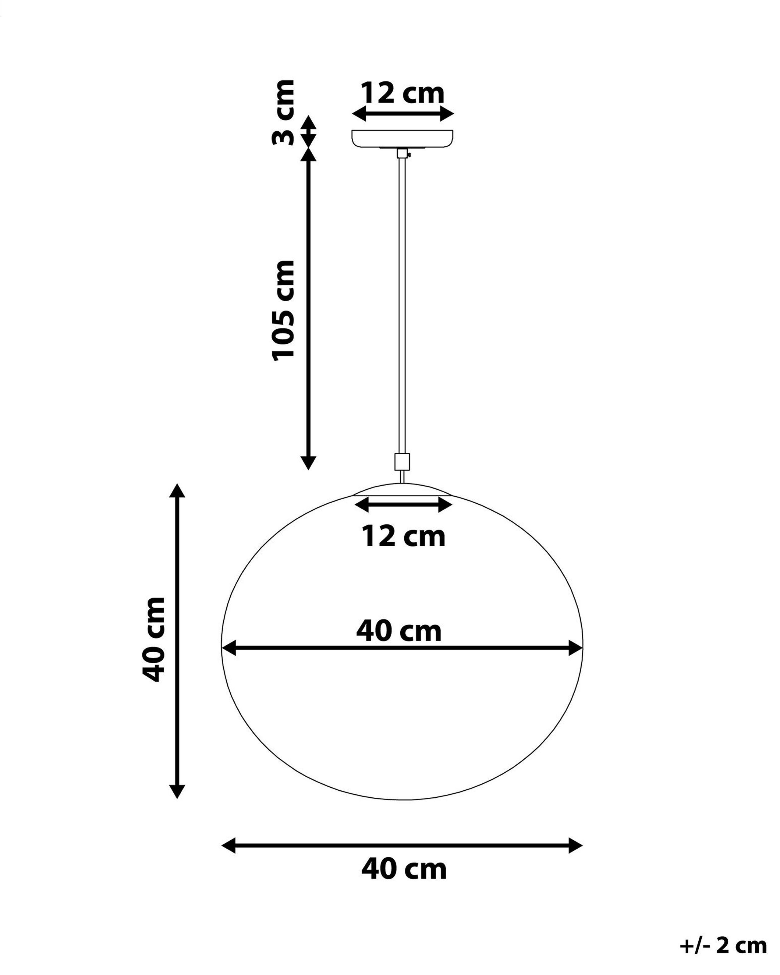 Beliani Lampe suspension en Verre Moderne BARROW  