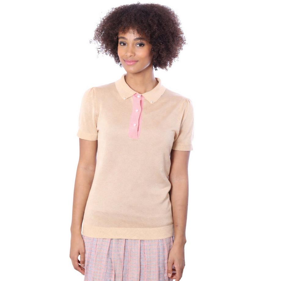 Polo da donna chic bicolore in Tencel