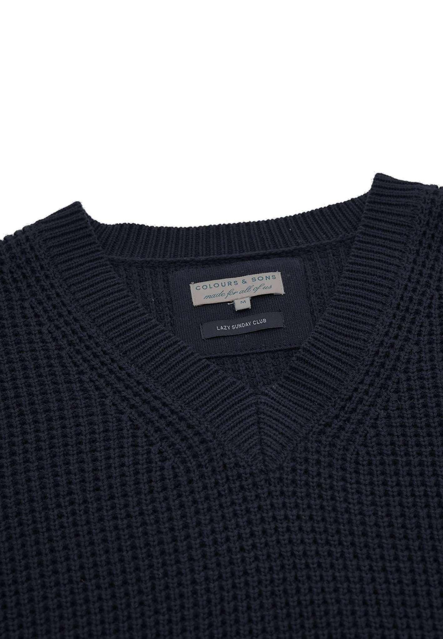 Colours & Sons  Pullover V-Neck-Tuck Stitch 