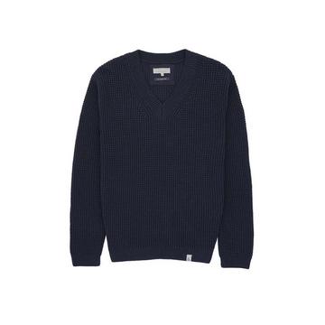 Pullover V-Neck-Tuck Stitch