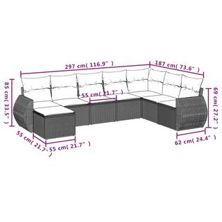 VidaXL Garten sofagarnitur poly-rattan  