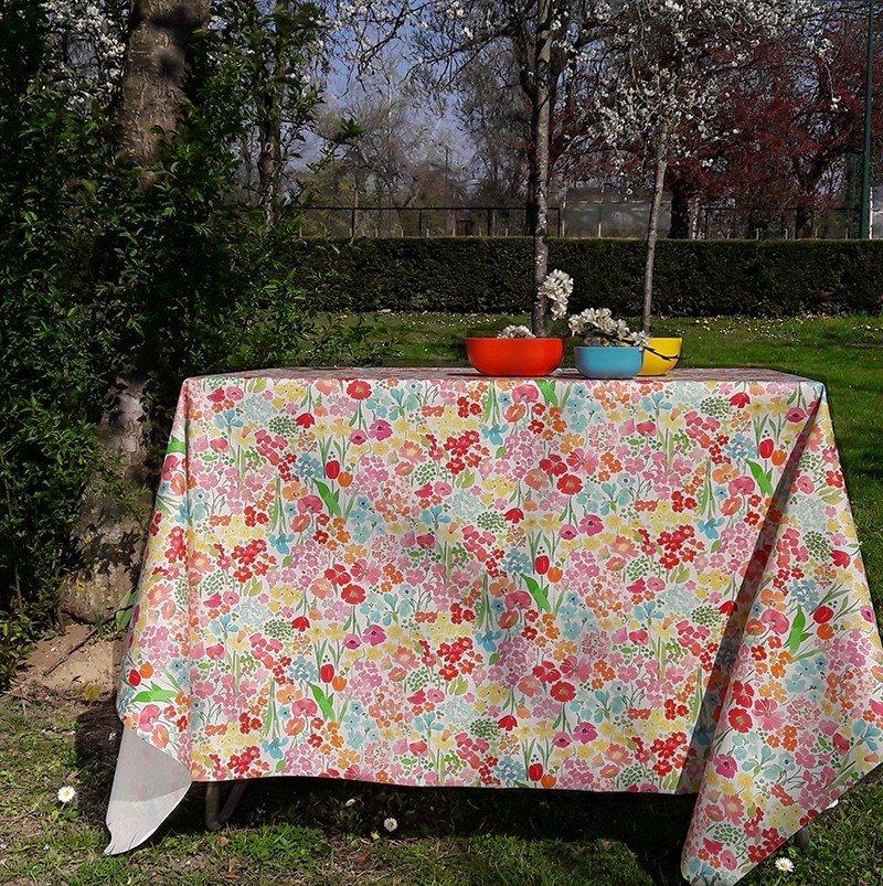 Fleur de Soleil Nappe enduite Jardin fleuri  