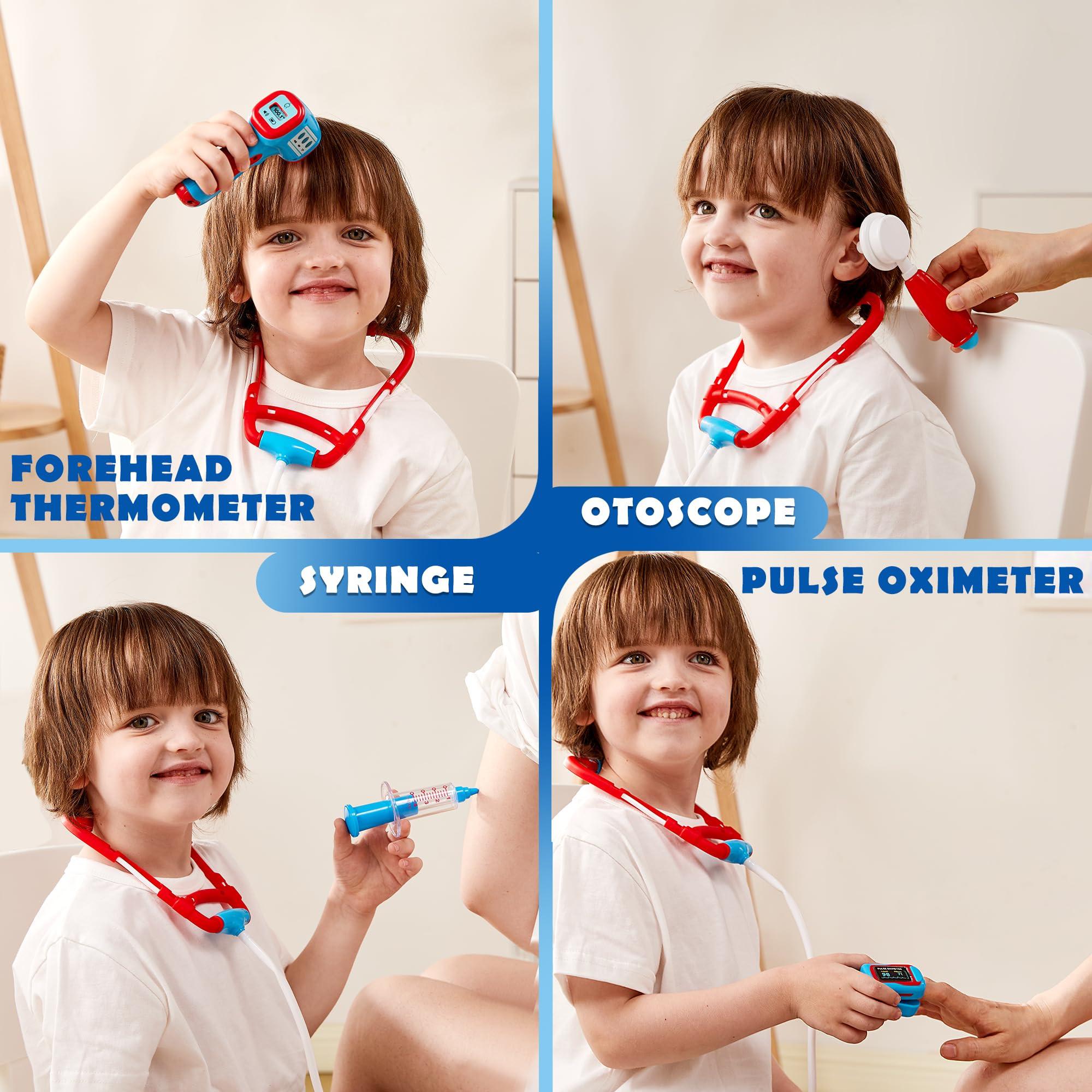 Activity-board  Arztkoffer für Kinder mit Stethoskop, Thermometer, Spritze, tragbare Arzttasche 