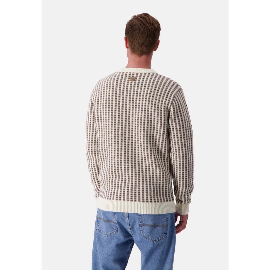 Colours & Sons Roundneck Two Tone Intarsia Pullover  