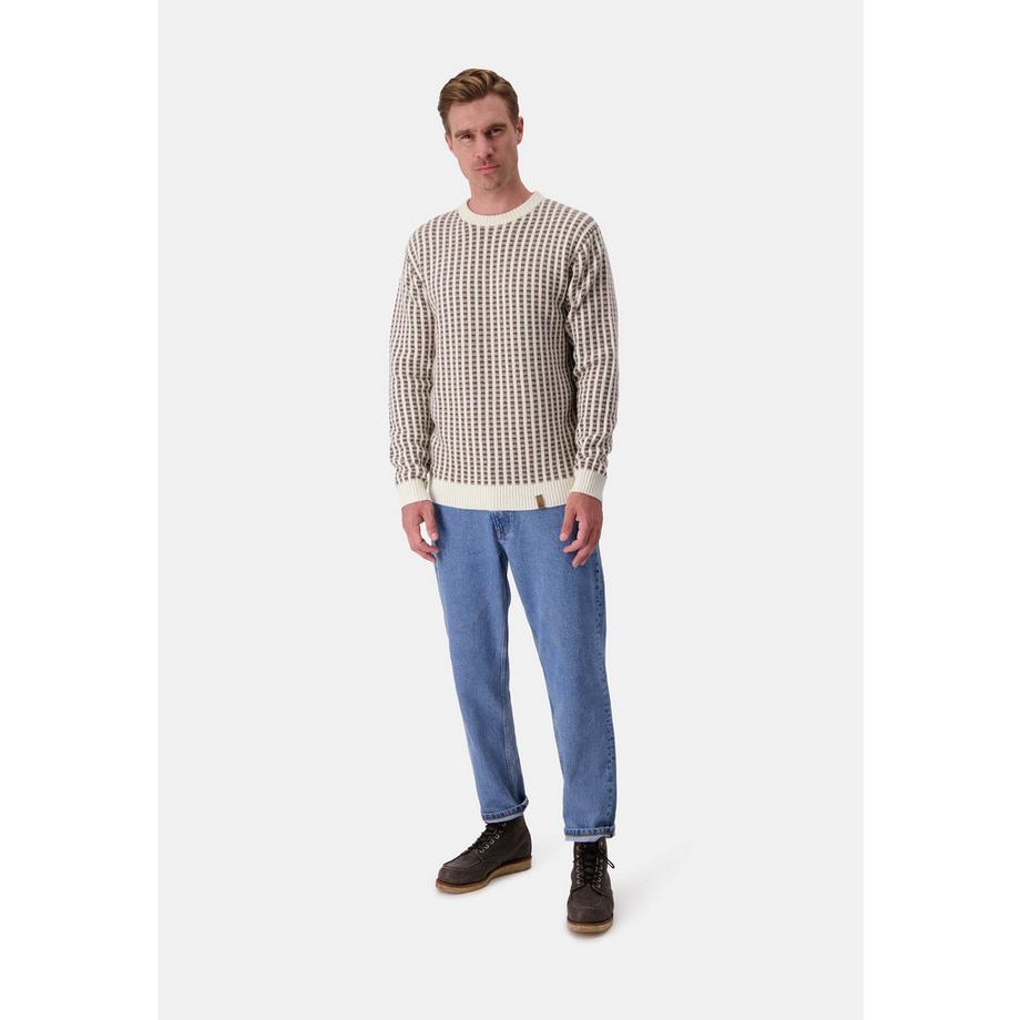 Colours & Sons Roundneck Two Tone Intarsia Pullover  