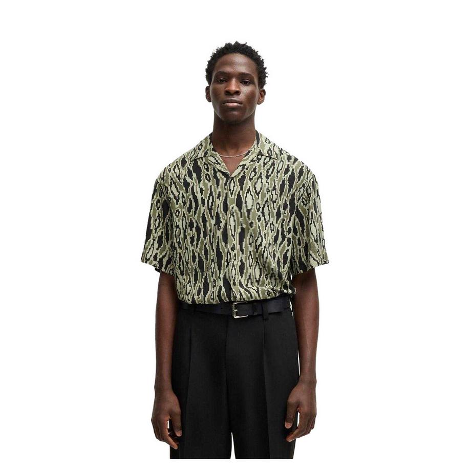 HUGO  Camicia Regolare Astratta Maniche Corte 