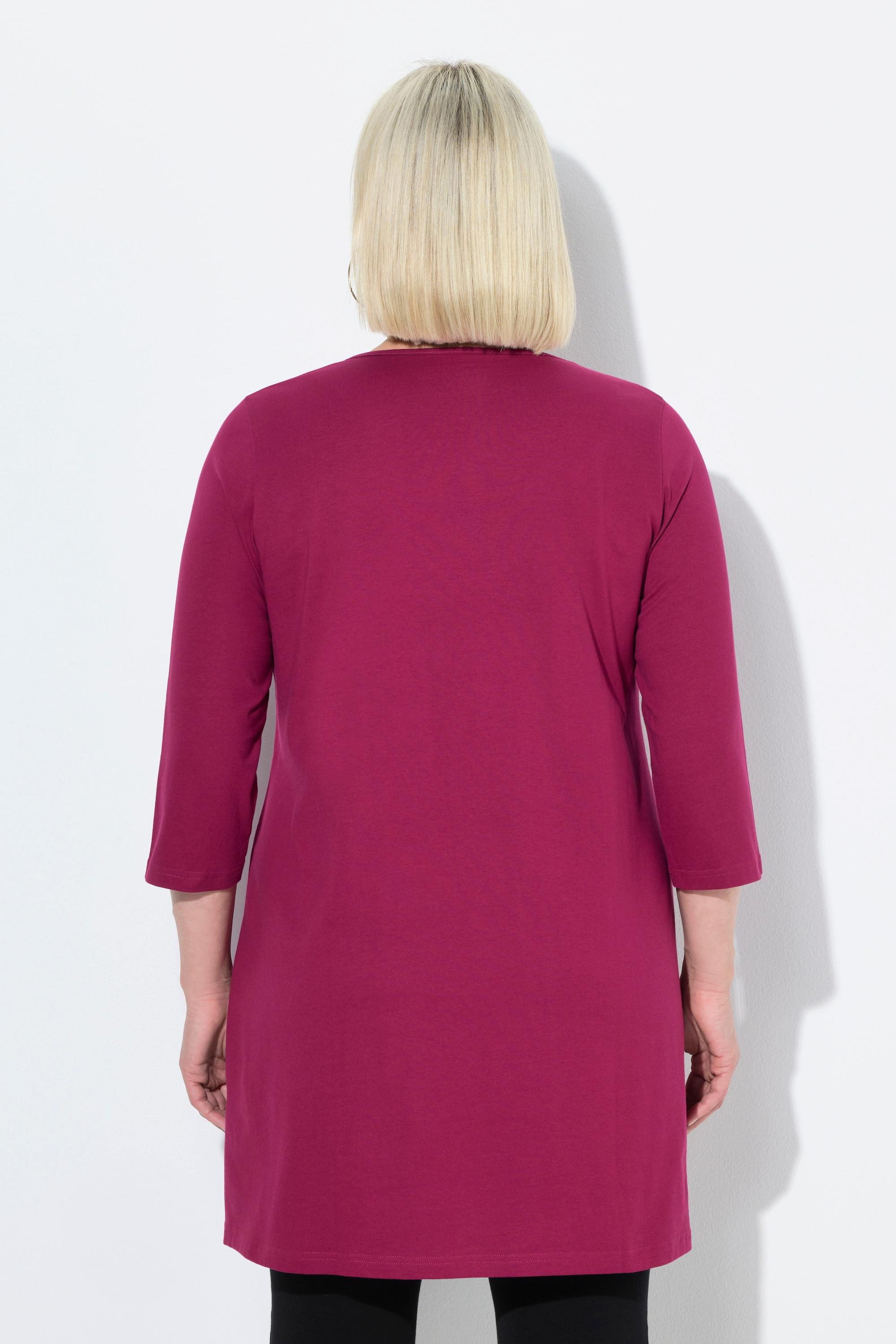 Ulla Popken Maglia lunga linea ad A Scollo tunisino Maniche 3/4  