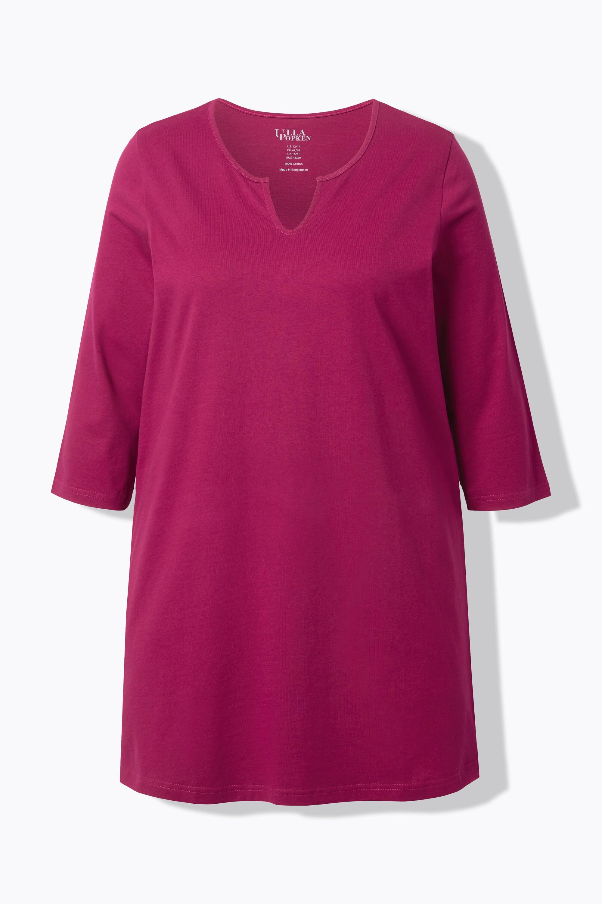 Ulla Popken Maglia lunga linea ad A Scollo tunisino Maniche 3/4  