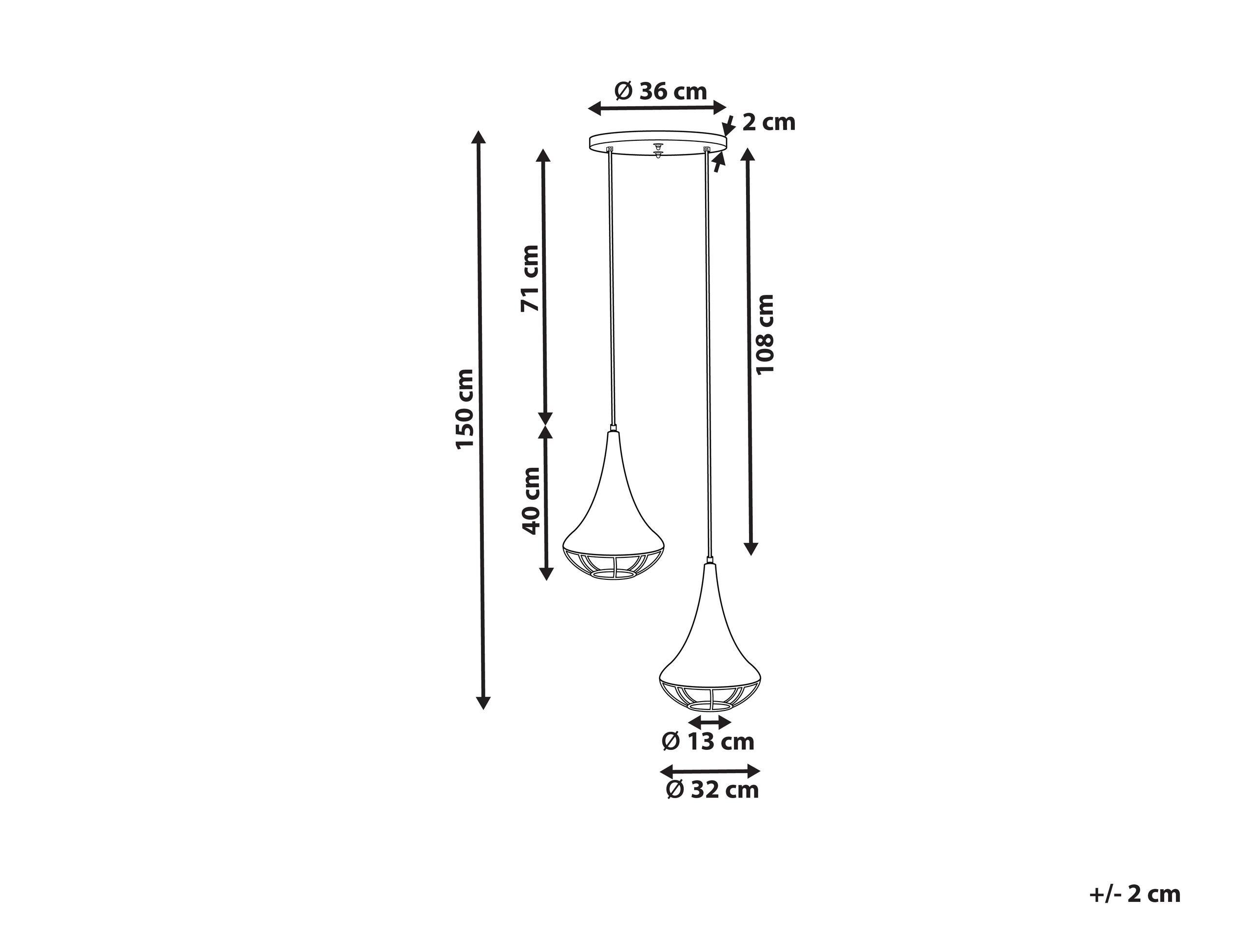 Beliani Lampe suspension en Manguier Boho BAGMATI  