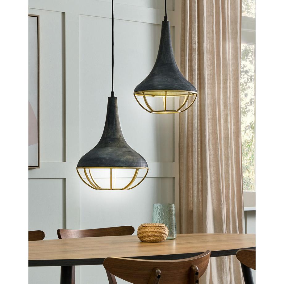 Beliani Lampada a sospensione en Legno di mango  BAGMATI  