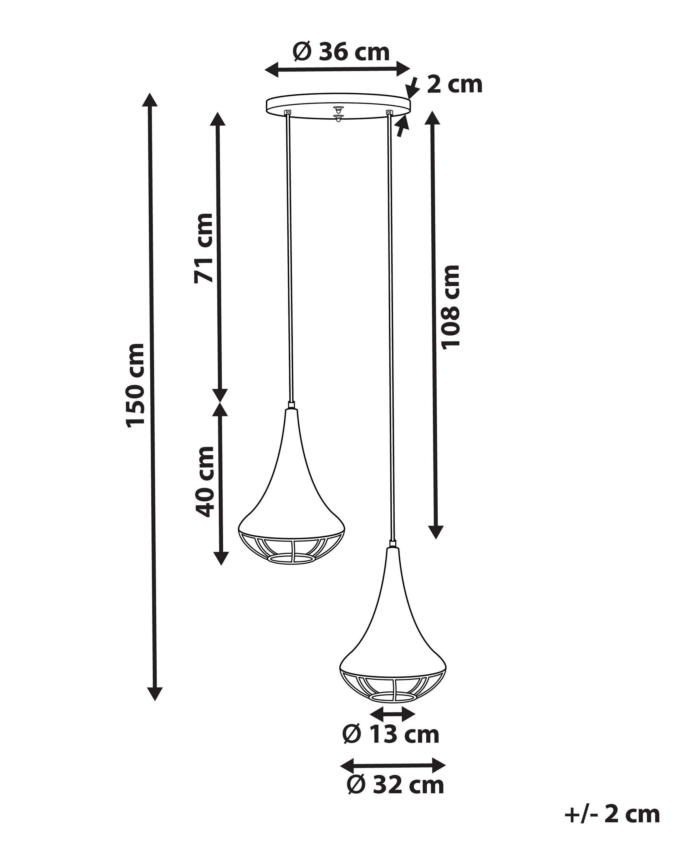 Beliani Lampe suspension en Manguier Boho BAGMATI  