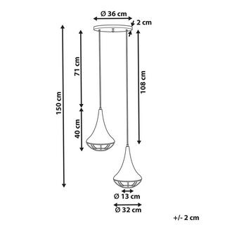 Beliani Lampe suspension en Manguier Boho BAGMATI  