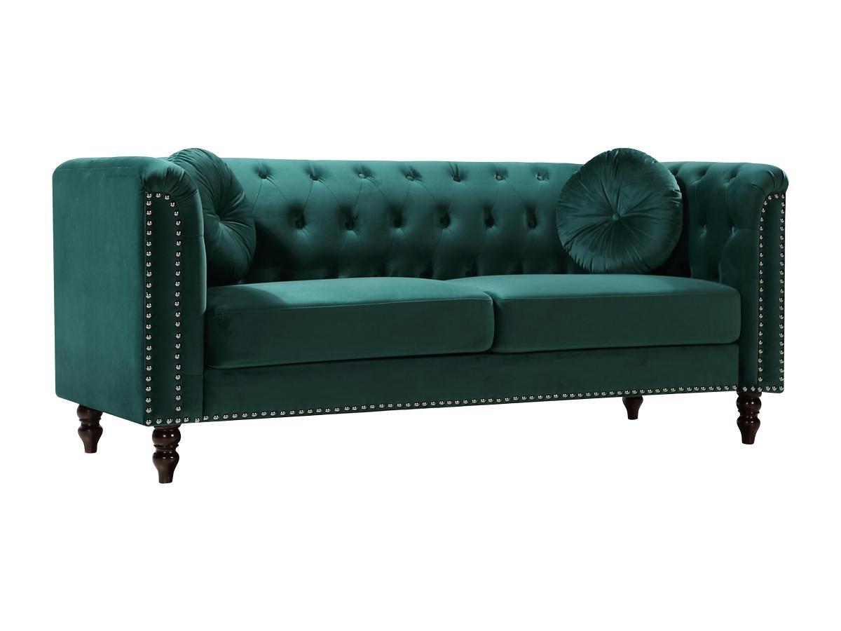 Vente-unique Sofa 3-Sitzer - Samt - Grün - TURNER  