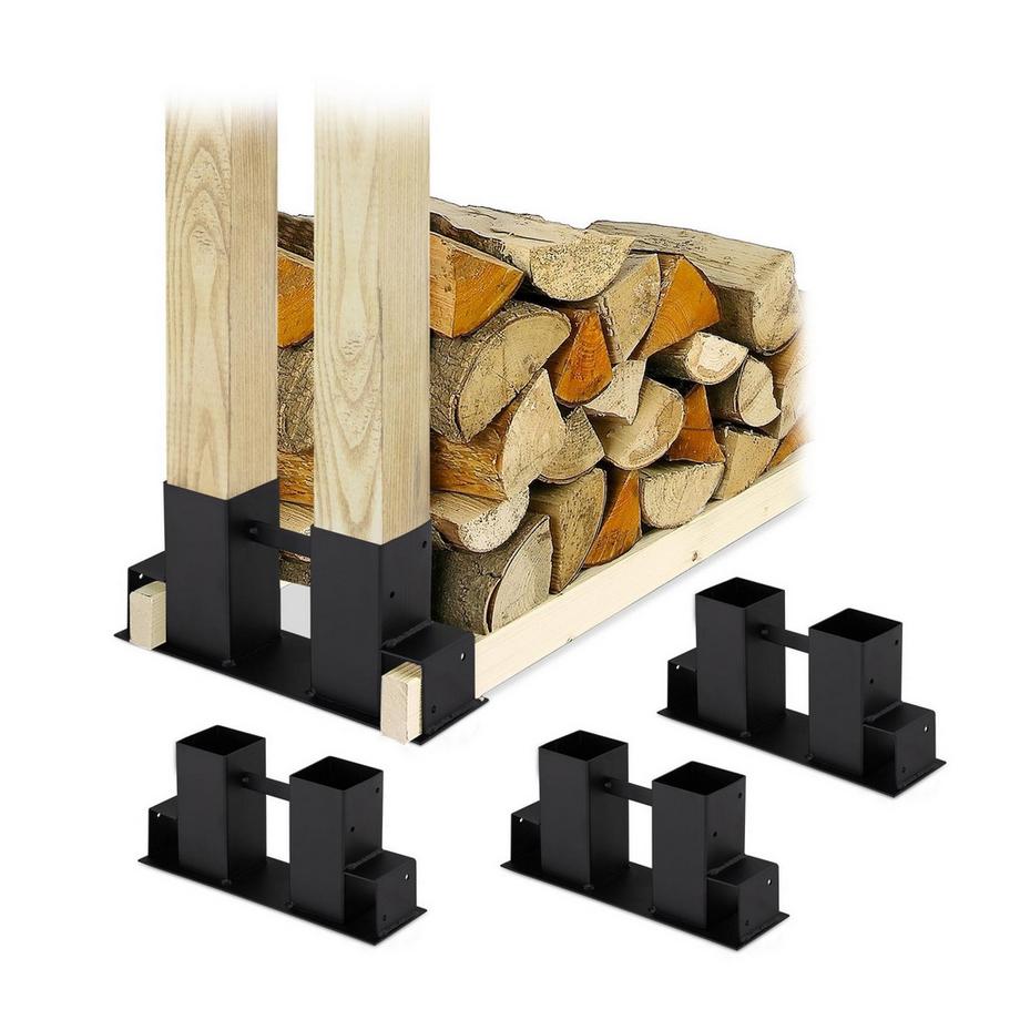 Ausilio per l'impilamento in legno nero in set da 4