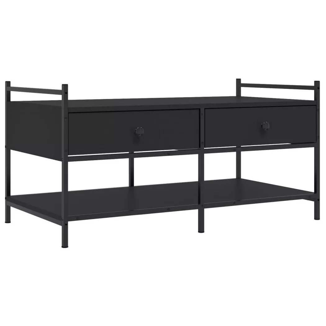 vidaXL Table basse noir 99x50x50 cm bois d'ingénierie