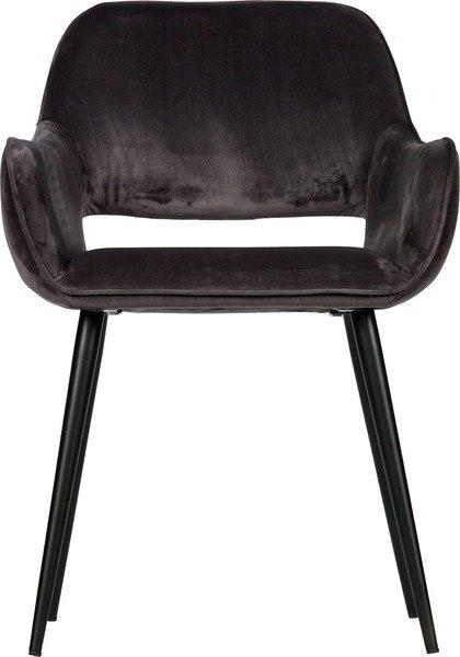 mutoni Fauteuil Jelle Velvet Grey (lot de 2)  