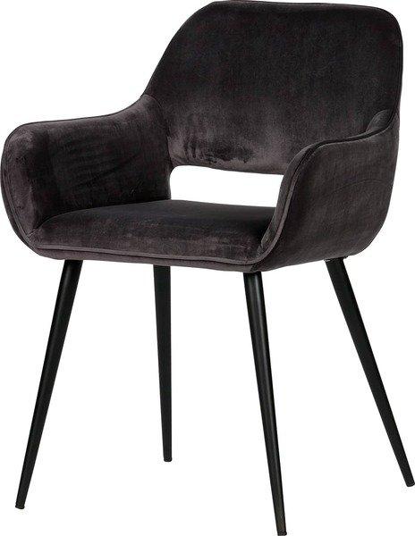 mutoni Fauteuil Jelle Velvet Grey (lot de 2)  