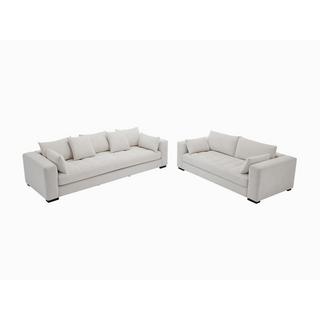 Vente-unique Sofa 3-Sitzer & 2-Sitzer - Strukturstoff - Beige - REBOLDA  