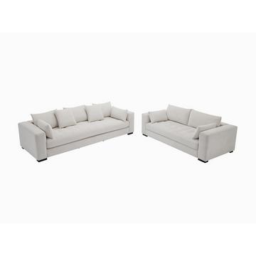 Sofa 3-Sitzer & 2-Sitzer - Strukturstoff - Beige - REBOLDA