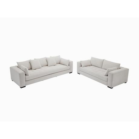 Vente-unique Sofa 3-Sitzer & 2-Sitzer - Strukturstoff - Beige - REBOLDA  