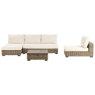 Beliani Set lounge pour jardin en Rotin Rustique VARALLO  