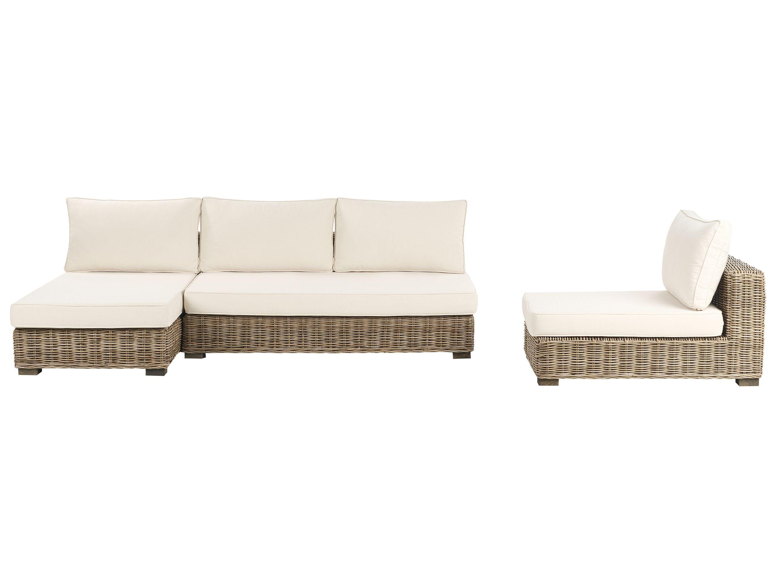 Beliani Set lounge pour jardin en Rotin Rustique VARALLO  