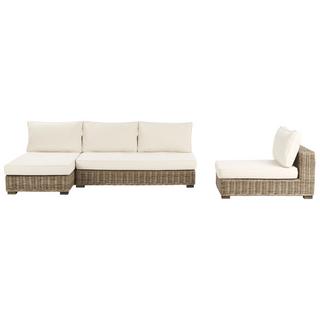 Beliani Set lounge pour jardin en Rotin Rustique VARALLO  