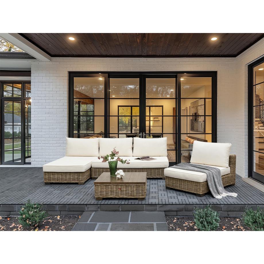 Beliani Salotto da giardino en Rattan Rustico VARALLO  