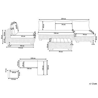 Beliani Set lounge pour jardin en Rotin Rustique VARALLO  