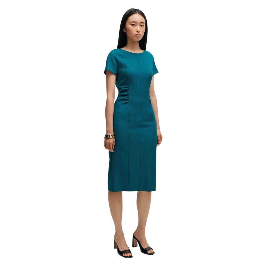 Midikleid, Rundhalsausschnitt, Kurzärmlig