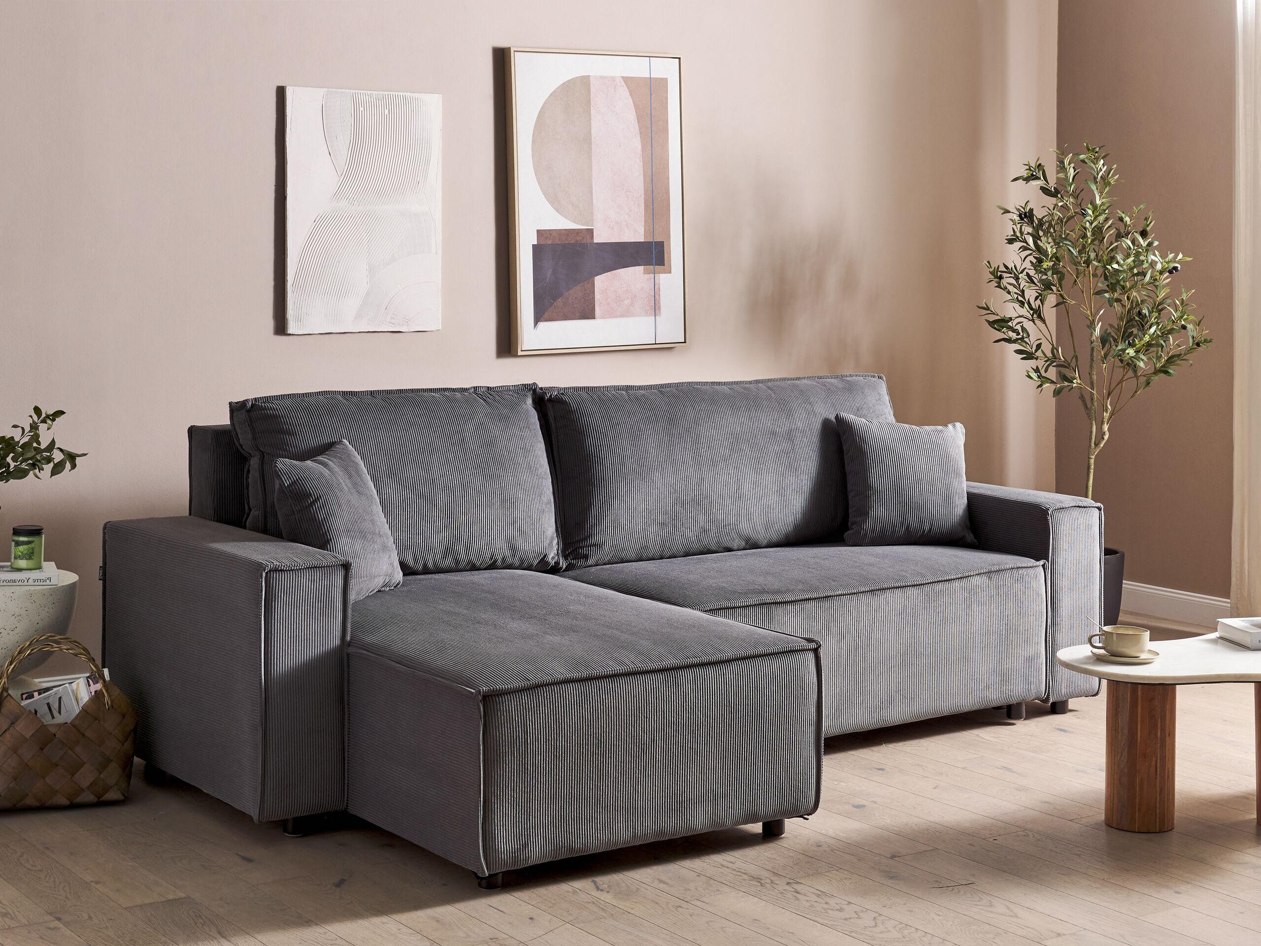 Beliani Schlafsofa aus Cord Modern ABACKA  