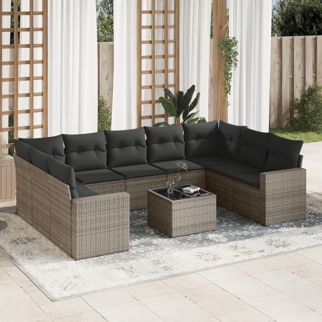 VidaXL set divano da giardino Polirattan  